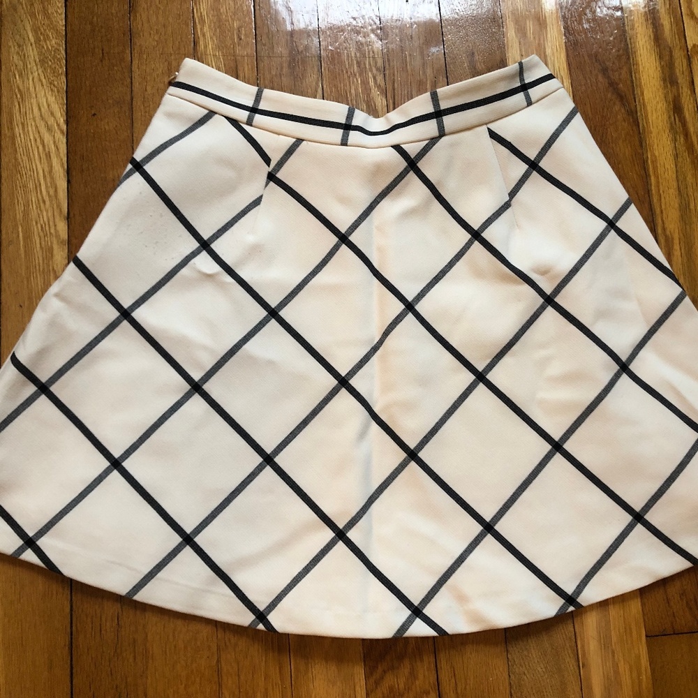 Windowpane A-line skirt
